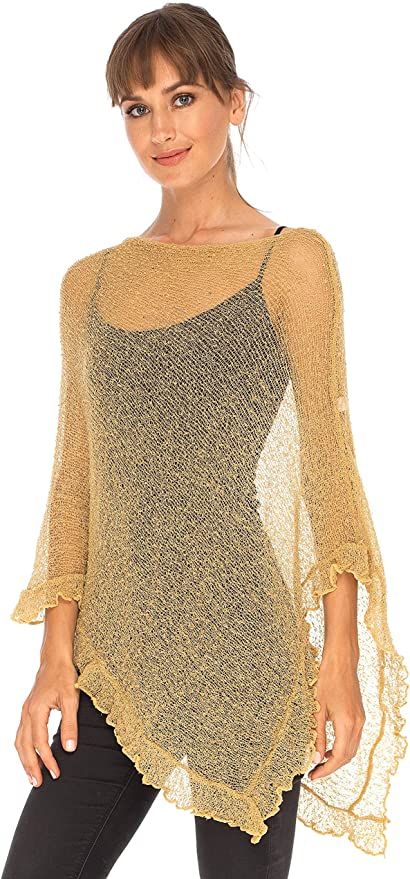 Sheer Poncho, Poncho With Sleeves, Poncho Top, Sheer Knit, Knit Poncho, Poncho Tops, Crop Top Dress, Womens Sweaters, Layered Tops