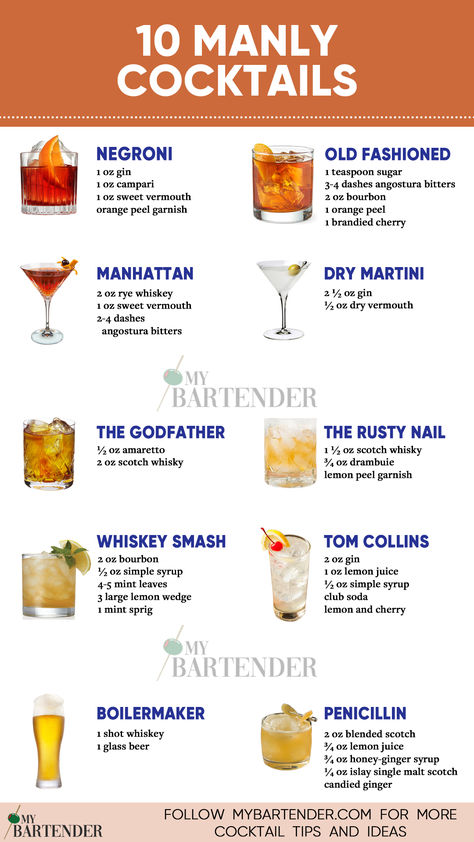 Manly Cocktails Flaming Cocktails, Manly Cocktails, Whiskey Cocktails Easy, Bartender Drinks Recipes, Strong Cocktails, Cocktail Recipes Whiskey, Bartender Drinks, Cocktail Drinks Alcoholic, Yummy Alcoholic Drinks