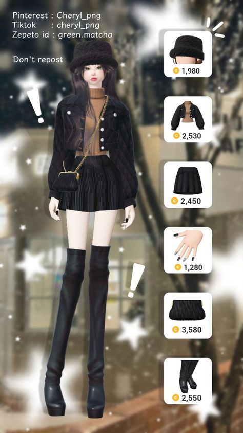 Zepeto Coin Outfit Ideas, Aesthetic Zepeto Outfits, Zepeto Outfits Girl Ideas, Zepeto Clothes, Zepeto Couple Outfit, Zepeto Avatar Ideas, Zepeto Looks Ideas, Instagram Feed Planner, Fashion Drawing Tutorial