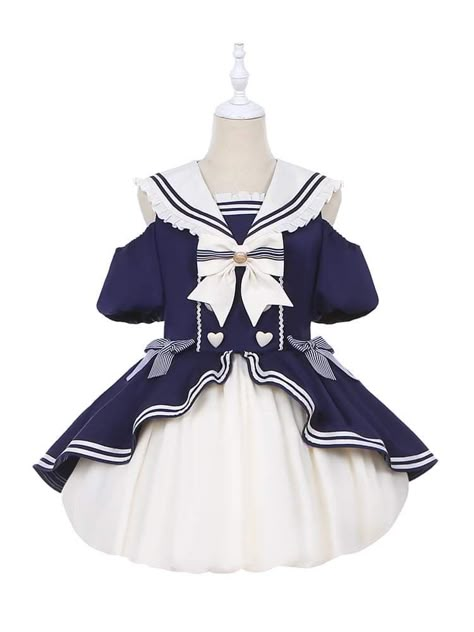 Blue Idol Outfit, Magical Girl Outfit, Kawaii Outfit Ideas, Punk Style Outfits, Preformance Outfits, Mahō Shōjo, Dress Design Sketches, Dress Drawing, Princess Outfits