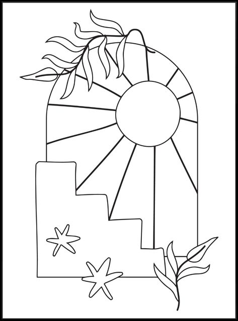 Boho Coloring Pages, Boho Drawing, Boho Tattoos, Abstract Coloring Pages, Embroidery Template, Printable Adult Coloring Pages, Boho Theme, Cricut Files, Cool Coloring Pages