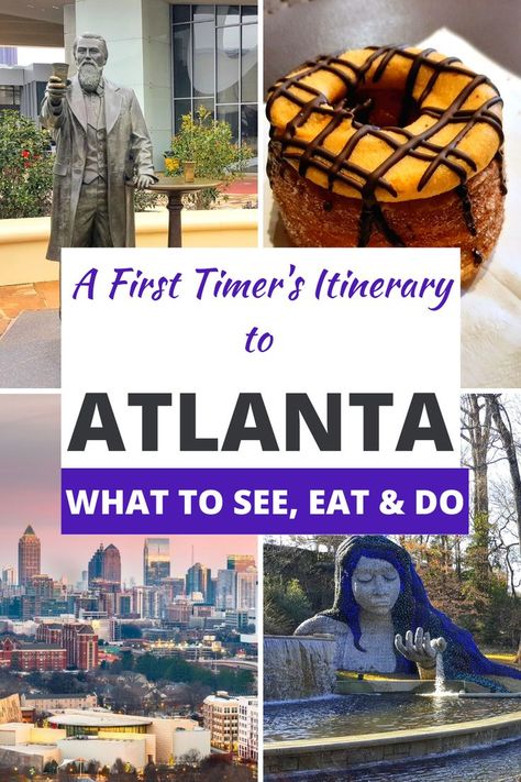 Wondering what to do on your first visit to Atlanta, Georgia? This Atlanta itinerary includes the best of Atlanta's big attractions, historical sights, and outdoor gems. Spend three days in Atlanta with this 3 day Atlanta itinerary. Find out what to do in Atlanta, where to go in Atlanta, where to stay in Atlanta, and where to eat in Atlanta. #Atlanta #AtlantaItinerary #AtlantaGuide #AtlantaWeekend #AtlantaThingsToDo #AtlantaAttractions #AtlantaTravel #AtlantaGeorgia #TheFearlessForeigner Atlanta Trip Ideas, What To Do In Georgia Usa, Atlanta Outfits September, Places To Visit In Atlanta, What To Pack For Atlanta Georgia, Atlanta Day Trips, Atlanta Clothing Style, Day Trips From Atlanta, What To Wear In Atlanta Georgia Summer