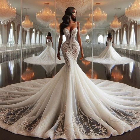 Nanice Weddings | Wedding dresses in Accra | Unleashing the magic of haute couture❣️❤️❣️ . . 😍WHAT WE DO AT NANICE WEDDINGS? 😍WE DESIGN AND MAKE DRESSES FOR ALL EVENTS 😍CUSTOM… | Instagram Expensive Wedding Dress Mermaid, Royal Mermaid Wedding Dress, Black Women Wedding Gowns, My Dream Wedding Dress, Nigerian Bride Dresses Traditional, The Best Wedding Dresses, Luxury Long Train Wedding Dress For Bride, Luxury Wedding Dress Mermaid Long Train, Luxury Fitted Wedding Corset