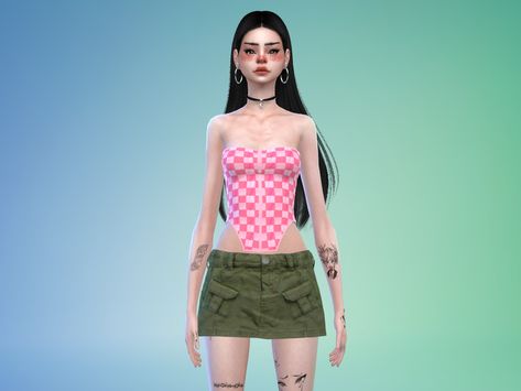 The Sims Resource - [PATREON] cargo micro skirt Going Out Skirts, Low Waist Skirt, Low Rise Skirt, Frilly Skirt, Bandana Top, Low Back Dresses, Bandeau Crop Top, Micro Skirt, Cut Out Top