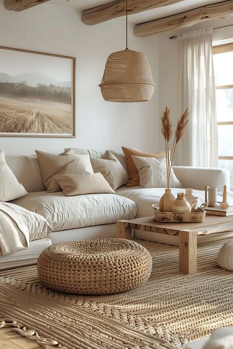 Scandi Boho Living Room, Minimalist Scandinavian Living Room, Boho Living Room Ideas, Chic Living Room Decor, Earthy Living Room, Boho Chic Living Room, Scandi Boho, Modern Farmhouse Living Room, Living Room Scandinavian