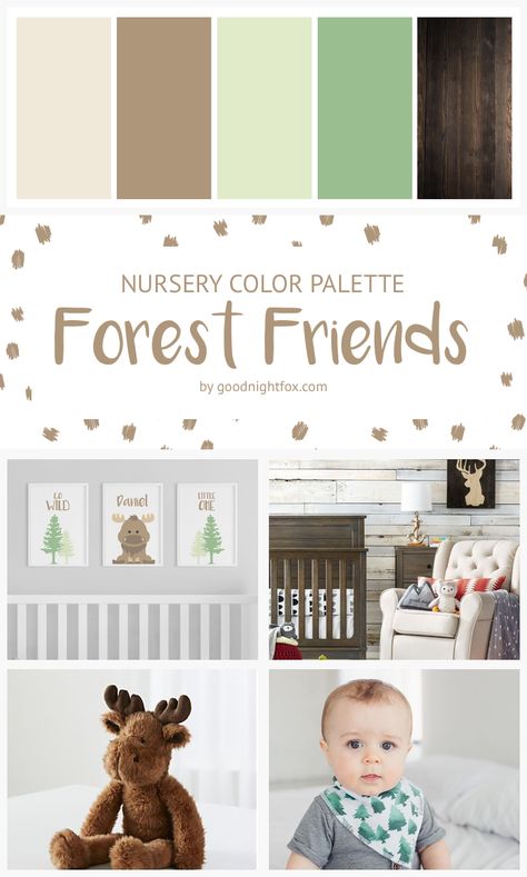 Forest Friends Nursery Color Palette | Check out this great nursery collection for decor tips for a woodland themed room. #campfire #nurserydecor #colorpalette #forest #moose #babyroom Nursery Palette, Forest Friends Nursery, Green Nursery Boy, Nursery Color Palette, Boy Nursery Colors, Nursery Color, Nursery Color Scheme, Baby Boy Nursery Colors, Woodland Nursery Boy