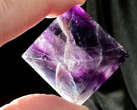 68.6g, 1.94”, Purple Fluorite Octahedron, Polished Fluorite Octahedron, Natural Fluorite Stone, Fluorite Octahedron, Fluorite Crystal Fluorite Octahedron, Fluorite Stone, Purple Fluorite, Blue Fluorite, Fluorite Crystal, Healing Bracelets, Crystal Sphere, Rocks And Crystals, Blue And Purple