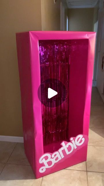 Ja’mia Winston on Instagram: "Make your celebration unforgettable by adding a DIY Barbie photo box—an interactive and delightful way for guests to strike a pose and enjoy the event! 😍😍😍🔥🔥🔥 #explorepage #viral #decor #barbie #box #diy #pink #viralvideos" Barbie Box Party Decoration, Barbie Diy Photo Booth, Diy Barbie In A Box Costume, Barbie Boxes Diy, Diy Barbie Box How To Make, Barbie Birthday Box Diy, Pink And Purple Barbie Party, Photo Booth Box Diy, How To Build A Barbie Photo Booth