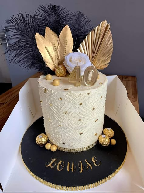 Great Gatsby 40th Birthday Cake, Gatsby Theme Cake, Masquerade Ball Cake Ideas, Great Gatsby Party Cake, 1920s Birthday Cake Ideas, Great Gatsby Themed Cake, 1920 Cake Ideas, 1920s Cake Birthday, 1920s Cake Ideas