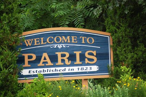 Welcome to Paris, Illinois - one of many towns named Paris I have been to Welcome To Paris, Brett Eldredge, Town Names, Paris Home, Central Illinois, Living In Paris, Run Disney, Place Names, Genealogy