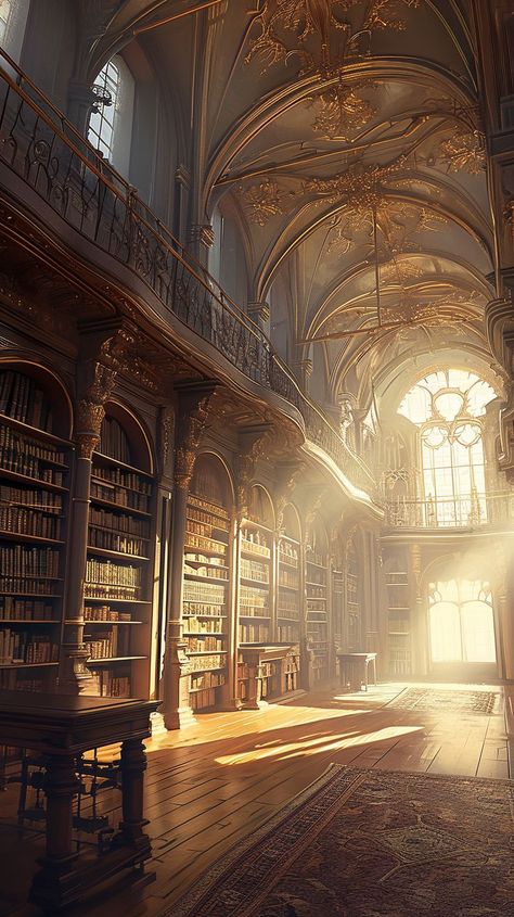 Follow me for more bookish art #library #libraryaesthetic #fantasylibrary #libraryart Ancient Library, Bookish Art, Old Library, Library Aesthetic, Library Art, Art Library, Royal Aesthetic, Location Inspiration, Cool Backgrounds Wallpapers