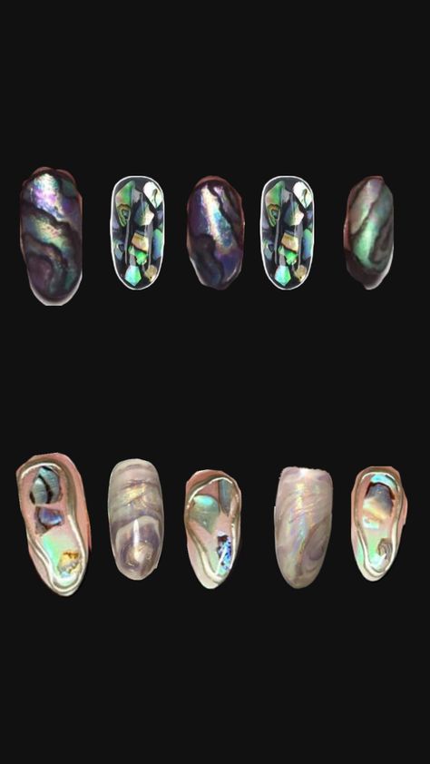 Seashell nails Shell Inspired Nails, Abalone Shell Nails, Abalone Nails, Sea Witchery, Shell Nails, Nails Rainbow, Seashell Nails, Inspired Nails, Abalone Shell