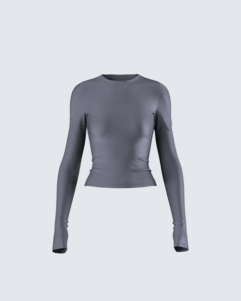 She’s giving chic, sleek, and classy 🙌 Made from stretch jersey fabric and complete with a crew neck and bodycon fit - this grey long sleeve top is a closet essential that will pair perfectly with anything from night out looks to casual day fits…we love a versatile queen 👑 Form Fitting Black Dress, Night Out Looks, Day Fits, Jersey Long Sleeve, Fire Fits, Athleisure Fashion, Future Fashion, Long Sleeve Jersey, Lookbook Outfits