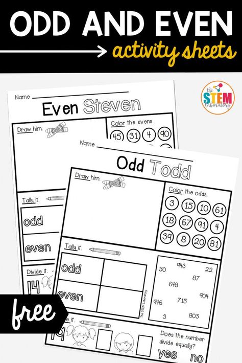 These free odd and even activity sheets are perfect for morning work, math stations or homework practice! Kids will love learning the odd and even number tricks and will want to sort every odd and even number they find! #oddnumbers #evennumbers #numbersorts Teaching Even And Odd Numbers Kindergarten, Even And Odd Numbers Activity, Free Math Centers, Number Tricks, Math Centers Kindergarten, Classroom Management Tips, Math Manipulatives, Math Work, Paragraph Writing