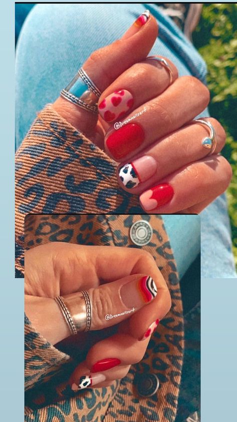 Valentines Nails Western, Country Valentines Nails, Valentine Western Nails, Western Valentines Day Nails, Western Valentine Nails, Nails Western, Country Acrylic Nails, Rodeo Nails, Western Nails