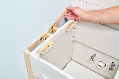 How To Install Bathroom Vanity, Diy Restroom Vanity, Gap Between Vanity And Wall, Install Bathroom Vanity, Replace Bathroom Sink, Diy Bathroom Sink, Bathroom Vanity And Sink, Home To Do List, New Home Bathroom