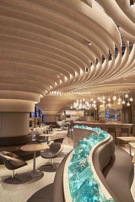 Aesthetic Interior Design, Airport Design, Airport Lounge, Interior Design Presentation, Lounge Design, Restaurant Interior Design, Interior Design Art, Wood Ceilings, Design Living Room