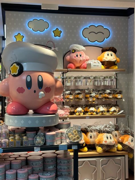 Nintendo Store Japan, Kirby Cafe Japan, Kirby Core, Kirby Food, Kirby Aesthetic, Kirby Cafe, Game Core, Tokyo Cafe, Cafe Japan