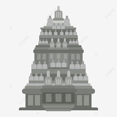 Cartoon Buddha, Temple Png, Building Clipart, Prambanan Temple, Buddhist Architecture, History Infographic, Borobudur Temple, Indonesian Art, Commercial Art