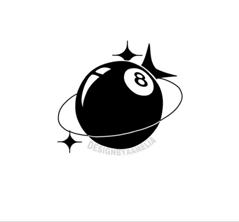 8 Ball Icon Aesthetic, 8 Ball Tattoo Aesthetic, Fortune Ball Tattoo, 8 Ball Tattoo Behind Ear, 8ball Tattoo Ideas, Eight Ball Tattoo Design, 8 Ball Graffiti, 8 Ball Graphic Design, Magic 8ball Tattoo