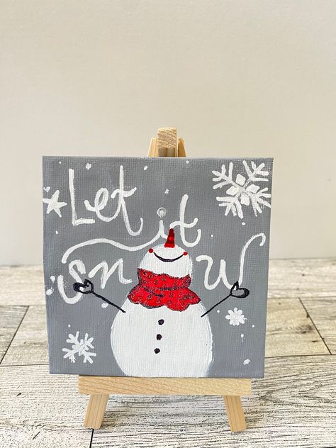 Easy Small Christmas Painting, Mini Canvas Paintings Christmas, Mini Christmas Canvas Paintings, Mini Canvas Art Christmas, Mini Canvas Christmas Paintings, Little Canvas Paintings Simple, Small Christmas Paintings, Mini Christmas Paintings, Christmas Mini Canvas