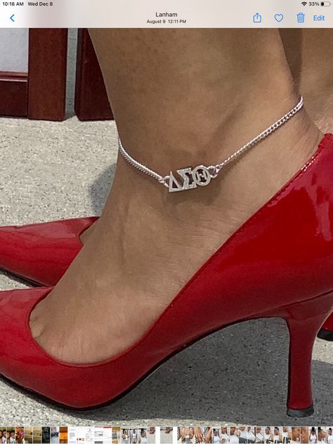 Delta Sigma Theta Anklet Delta Sigma Theta Apparel, College Collage, Greek Paraphernalia, Delta Girl, Anklet Chain, Theta Sorority, Kappa Alpha Psi, Delta Sigma Theta Sorority, Founders Day