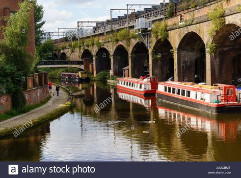 Railway Footbridge, Regent Canal London, Corinth Canal, Bridgewater Canal, Regents Canal, Manchester England, Float Your Boat, Greater Manchester, Architecture Painting