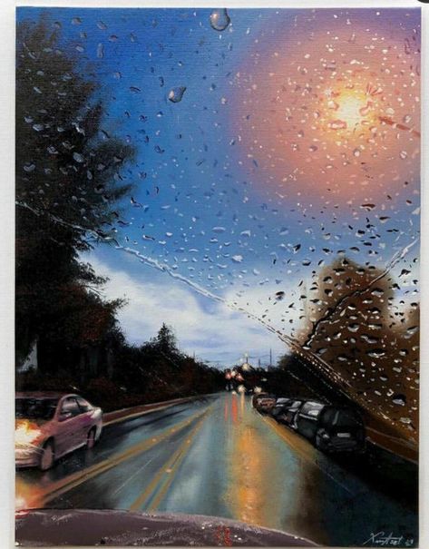 Painting With Acrylic Colours, Canvas Art Painting Acrylic, Sky Art Painting, Acrylic Colours, Canvas Painting Designs, Art Painting Gallery, Art Diary, Nature Art Painting, Aesthetic Painting