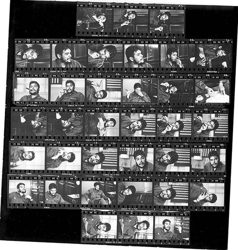 René Burris Contact Sheet That Led to an Iconic Photo of Che Guevara edited small Magnum Contact Sheets, Ernesto Che Guevara, Ernesto Che, Contact Sheet, Henri Cartier Bresson, Magnum Photos, Photo Story, Iconic Photos, Bw Photo