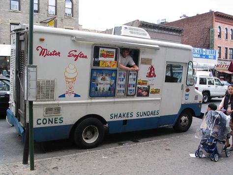 Summertime meant ice cream and Mr. Softee visited my neighborhood regulary. Mr Softee, Ny Lifestyle, Mister Softee, Kickin It Old School, Nyc Pics, Bronx Nyc, The Bronx New York, Vintage Nyc, My Hood