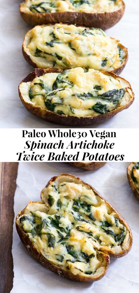 Whole 30 Vegan, Whole30 Vegan, Paleo Side Dishes, Whole 30 Meal Plan, Artichoke Recipes, Vegan Side Dishes, Twice Baked, Twice Baked Potatoes, Paleo Vegan