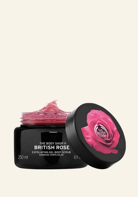 British Rose Exfoliating Gel Body Scrub | The Body Shop® The Body Shop British Rose, Body Shop British Rose, Body Essence, British Rose, Real Rose Petals, Fragrance Ingredients, Exfoliating Soap, Real Rose, Exfoliating Scrub