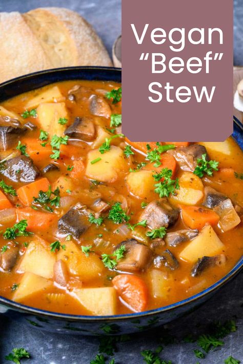 Love the taste of beef stew but want to go vegan? Look no further than this delicious recipe! Made with hearty veggies and vegan "beef" chunks, it's the ultimate comfort food for any meatless meal. Vegan Beef Stew, Healthy Vegan Dinner Recipes, Irish Beef Stew, Vegan Beef, Healthy Vegan Dinner, Vegan Worcestershire Sauce, Vegan Stew, Irish Stew, Slow Cooker Vegetarian