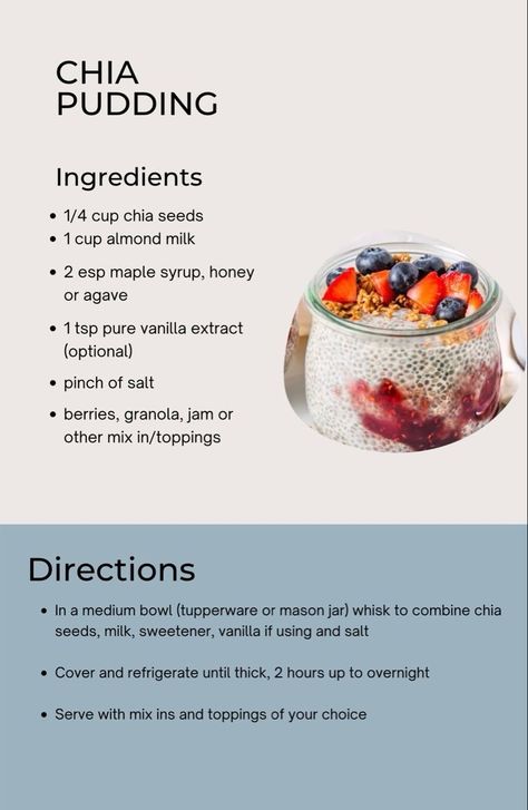 Chia Pudding Recipes Healthy, Oat Recipes Healthy, Chia Seed Recipes Pudding, Chia Recipe, Overnight Oats Recipe Healthy, Chia Seed Recipes, Chia Pudding Recipes, Lost 100 Pounds, Chia Seed Pudding