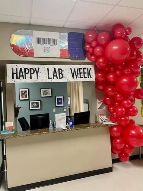 Lab Week 2024 Decorations, Lab Week Decorations, Lab Week 2024 Barbie, Lab Week 2024, Lab Week Ideas, Lab Week Games, Phlebotomy Humor, Barbie Decorations, Medical Laboratory Technician