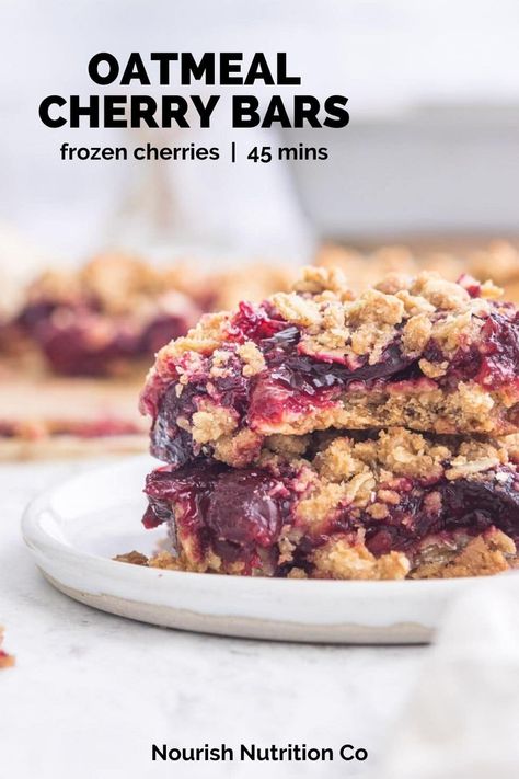 Cherry Oat Bars, Cherry Oatmeal Bars, Tart Cherries Recipes, Cherry Oatmeal, Cherry Pie Bars, Cherry Crisp, Cherry Bars, Gf Baking, Cherry Filling