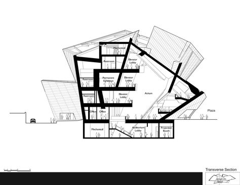 Gallery of Denver Art Museum / Studio Libeskind - 37 Daniel Libeskind Architecture, Art Museum Architecture, Denver Museums, Museum Plan, Deconstructivism, Daniel Libeskind, Denver Art Museum, Denver Art, Architectural Floor Plans