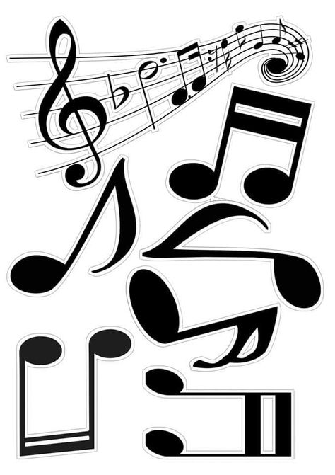 Music Notes Cake Topper Printable, Music Theme Cake Topper Printable, Music Cake Topper Printable, Musical Notes Printable, Musical Cake Topper, Record Printable, Bolo Musical, Music Themed Cakes, Piano Cakes