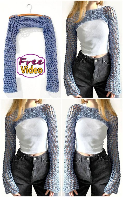 Make a Stylish Statement Fishnet Sleeves Shrug