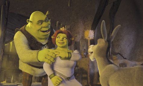 Shrek, Fiona and Donkey Shrek Fiona, Shrek Character, Fiona Shrek, Tv Weddings, Princess Fiona, Dreamworks Movies, Movie Blog, Animation Movie, Dreamworks Animation