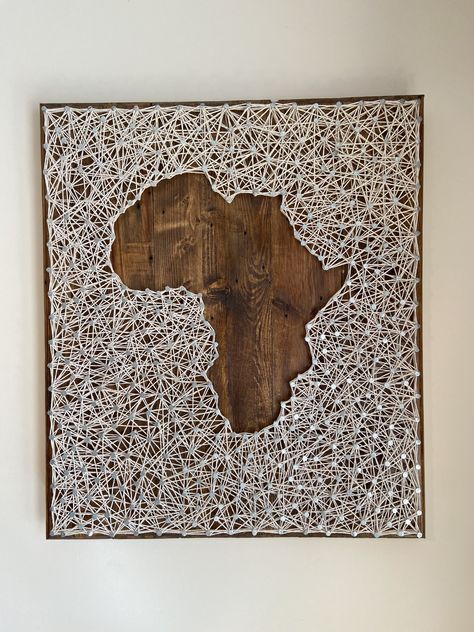 Africa String Art Nail String, Nail String Art, Minimalist Drawing, Black Art Painting, Boho Living, Office Interior Design, String Art, Black Art, African Print