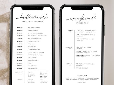 Itinerary Template Free, Wedding Running, Weekend Itinerary Template, Wedding Day Timeline Template, Wedding Day Itinerary, Wedding Order Of Events, Party Timeline, Wedding Itinerary Template, Wedding Weekend Itinerary