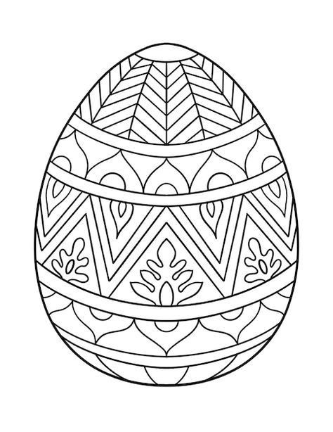 Patterned easter egg coloring page | Premium Vector #Freepik #vector #easter-egg #happy-easter #coloring-pages #easter-coloring-page Easter Egg Drawing Design, Themes Preschool, Easter Mandala, Easter Egg Coloring, Egg Coloring Page, Bunny Coloring, Egg Coloring, Easter Egg Coloring Pages, Easter Egg Pattern