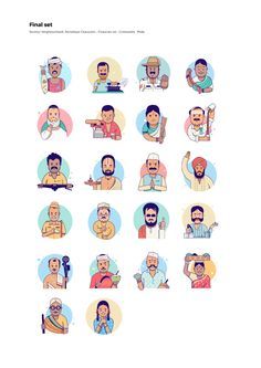 Neighbourly - Character set on Behance Ranganath Krishnamani, Linear Illustration, Storyboard Illustration, Indian Illustration, Doodle Characters, Illustration Styles, Doodle Art Drawing, Comic Characters, Indian Folk Art