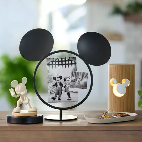 Decorate In Disney Style With The Home Collection! - Decor - Disney Decorated Home, Mickey Mouse House Decor, Mickey Home Decor, Mickey Mouse Wall Mirror, Disney Key Hooks, Stylish Photo Frames, Disney Candles, Mickey Decorations, Mickey Mouse House