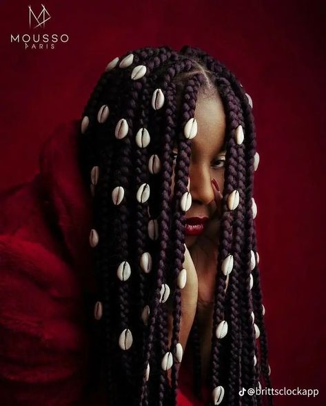 Fall And Winter Fashion 2023, Braids With Cowrie Shells, Beaded Locs, Editorial Braids, Raindrop Braids, Locs With Beads, Cowrie Shells, Braids With Beads, Beautiful Hairstyles