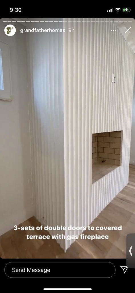 Plaster Fluted Fireplace, Fluted Wood Panel Fireplace, Fluted Plaster Wall Diy, Fluted Panel Fireplace, Fluted Wood Fireplace Wall, Fireplace Fluting, Fluted Plaster Wall, Fluted Wall Panel Fireplace, Diy Fluted Fireplace Surround