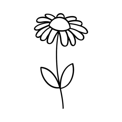 Free Vector | Daisy Hand Drawn Outline Easy Outline Drawings, Daisy Outline, Drawn Flowers, Vector Background Pattern, Free Business Card Mockup, Outline Drawings, Business Card Maker, Flyer Maker, Poster Invitation