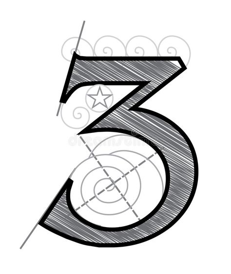 Number3 Design, Lettering Styles Alphabet, Number Drawing, Alphabet Style, Number Design, Art Attack, Number 0, Lettering Styles, Number 3