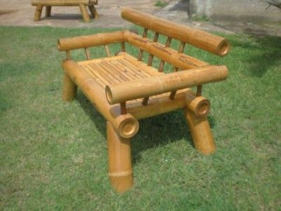 Bamboo Furniture Diy, Bamboo Furniture Design, Diy Bamboo, Bamboo Diy, Bamboo Sofa, Wooden Benches, Bamboo House Design, Bamboo Architecture, Bamboo Decor